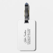 World Map Rose Goldadresse Name Elegant Gepäckanhänger (Rückseite vertikal)