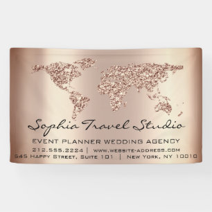 World Map Rosen Gold Earth Event Plan Banner