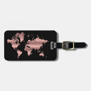 World Map Rosen Gold Imitate Beruflich Chic Modern Gepäckanhänger