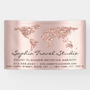 World Map Rosen Pink Earth Event Banner