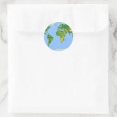 World Map Round Aufkleber (Tasche)