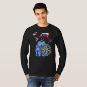 World Map Rucksack Compass Travel World Flags T-Shirt (Vorne ganz)