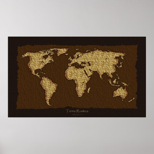 World Map Rusticale Art Poster (Vorne)