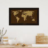 World Map Rusticale Art Poster (Küche)