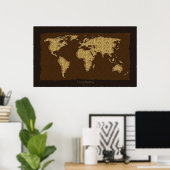 World Map Rusticale Art Poster (Heimbüro)