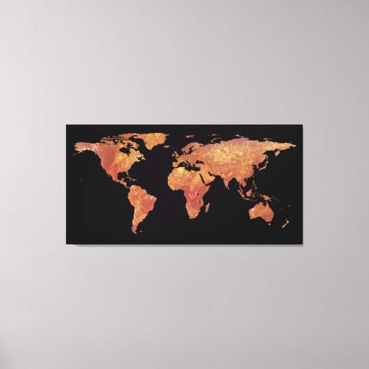 World Map Silhouette - Crispy Bacon Leinwanddruck (Vorderseite)