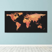 World Map Silhouette - Crispy Bacon Leinwanddruck (Insitu (Holzboden))
