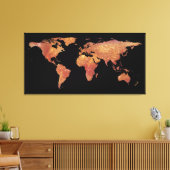 World Map Silhouette - Crispy Bacon Leinwanddruck (Insitu (Wohnzimmer))