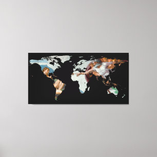 World Map Silhouette - Die Schaffung von Adam Leinwanddruck