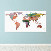World Map Silhouette - Entkleidung am Strand Leinwanddruck (Insitu (Holzboden))