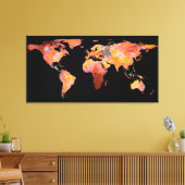 World Map Silhouette - Feuerfotografie Mandala Leinwanddruck (Insitu (Wohnzimmer))