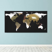 World Map Silhouette - Martini Olives Leinwanddruck (Insitu (Holzboden))