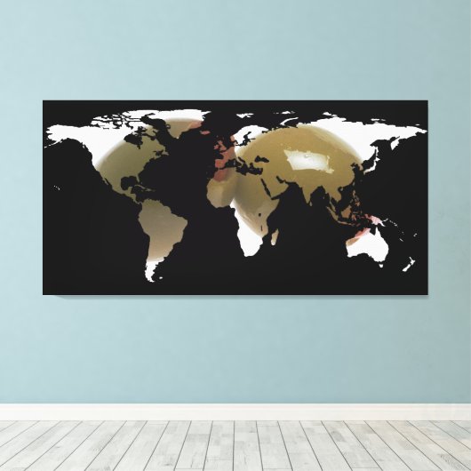 World Map Silhouette - Martini Olives Leinwanddruck (Insitu (Holzboden))