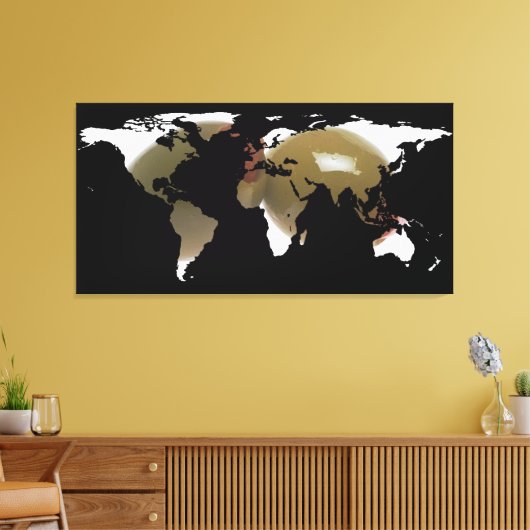 World Map Silhouette - Martini Olives Leinwanddruck (Insitu (Wohnzimmer))