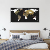 World Map Silhouette - Martini Olives Leinwanddruck (Insitu (Schlafzimmer))