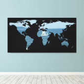 World Map Silhouette - Segeln Leinwanddruck (Insitu (Holzboden))