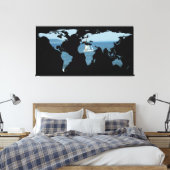 World Map Silhouette - Segeln Leinwanddruck (Insitu (Schlafzimmer))