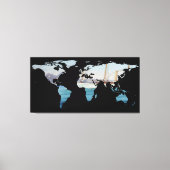 World Map Silhouette - Segeln rund um die Welt Leinwanddruck (Vorderseite)
