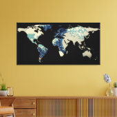 World Map Silhouette - The Great Wave Off Kanagawa Leinwanddruck (Insitu (Wohnzimmer))