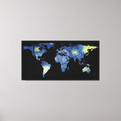 World Map Silhouette - The Starry Night Leinwanddruck (Vorderseite)