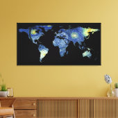 World Map Silhouette - The Starry Night Leinwanddruck (Insitu (Wohnzimmer))