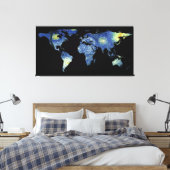 World Map Silhouette - The Starry Night Leinwanddruck (Insitu (Schlafzimmer))