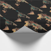 World Map Silhouette - Van Gogh's Painted Eyes Geschenkpapier (Ecke)