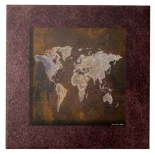World Map Tile Fliese