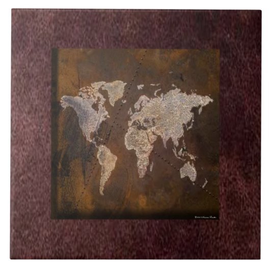 World Map Tile Fliese (Vorderseite)