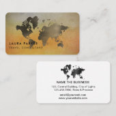 World Map Travel Agent Aquarell Tourismus Buchung Visitenkarte (Vorne/Hinten)