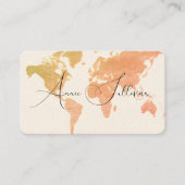 World Map Travel Agent Elegante Visitenkarte (Vorderseite)