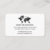 World Map Travel Agent Gold Tourism Airplane Visitenkarte (Rückseite)