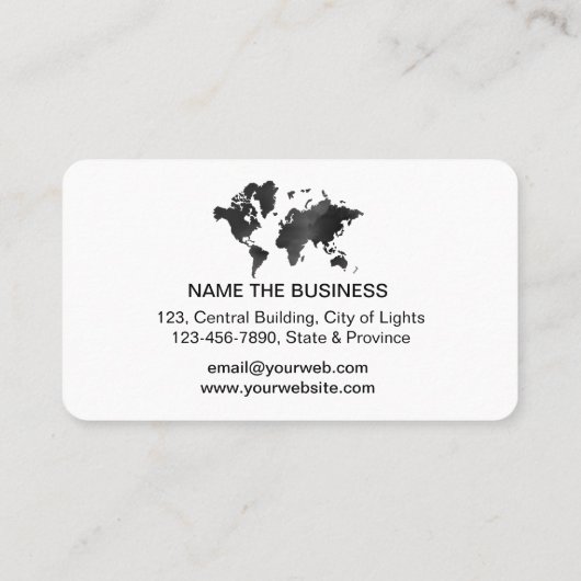 World Map Travel Agent Gold Tourism Airplane Visitenkarte (Rückseite)