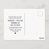 World Map Travel Hochzeit in Urlaubsort Save the D Postkarte (Rückseite)