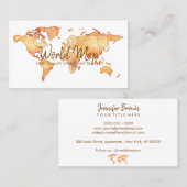 World Map Travel International Trip Agent Visitenkarte (Vorne/Hinten)