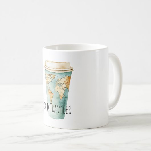 World Map Travel Kaffeetasse (VorderseiteRechts)