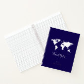 World Map travel notes blue Notizblock (Innenseite)