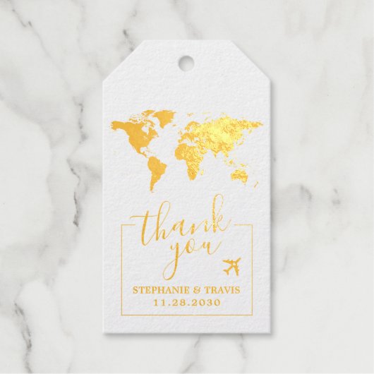 World Map Travel Theme Destination Gefallen Geschenkanhänger (Vorderseite)