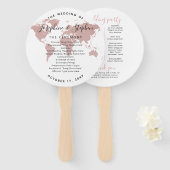 World Map Travel Theme Globe Wedding Program Fächer (Vorne und Hinten)