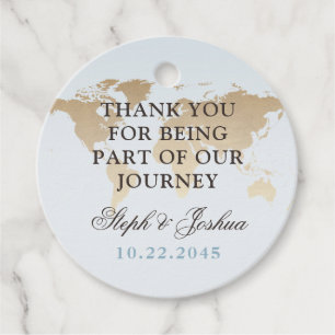 World Map Travel Theme Wedding Party Geschenkanhänger