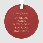 World Map Vacation Travel Bewahren Personalisiert Ornament (Rückseite)