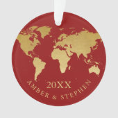 World Map Vacation Travel Bewahren Personalisiert Ornament (Vorderseite)