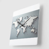 World Map Wall Art Clock Quadratische Wanduhr (Winkel)