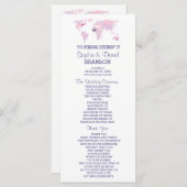 World Map Wedding Program für Zielwasserfarbe Programm (Vorne/Hinten)