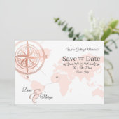 World Map Zielkarte Save the Date Karte (Stehend Vorderseite)