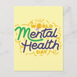 World Mental Health Day Inspirational Typography Postkarte