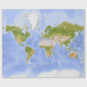World Mercator Map Geschenkpapier (Flach)