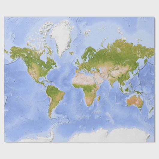 World Mercator Map Geschenkpapier (Flach)