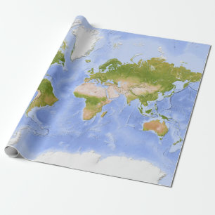 World Mercator Map Geschenkpapier