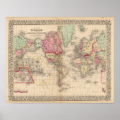 World Mercator proj Karte von Mitchell Poster (Vorne)